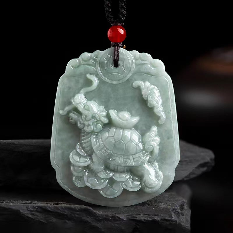 Dragon Turtle Wealth Pendant-Grade A Jade