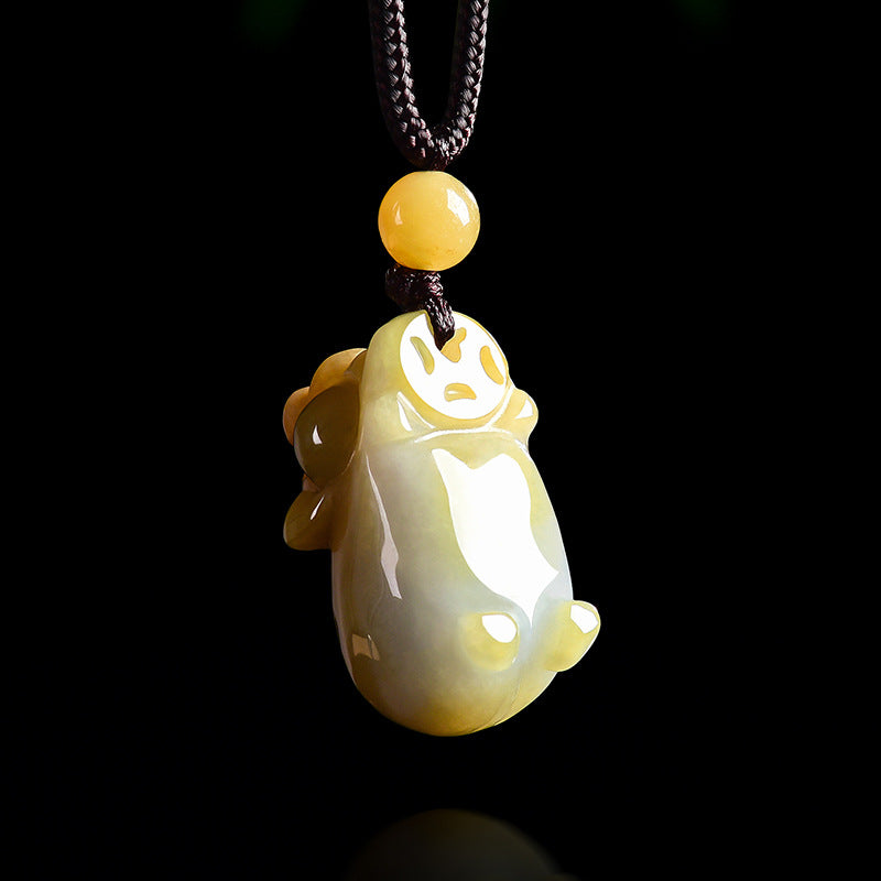 Fortune Blessing Golden Pig Jade Pendant Necklace¨C Symbol of Abundance & Joy