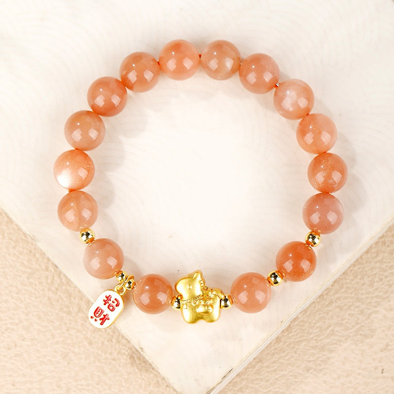 Sunstone Year of the Horse Good Fortune Bracelet ¨C 18K Gold Vermeil & Natural Vitality