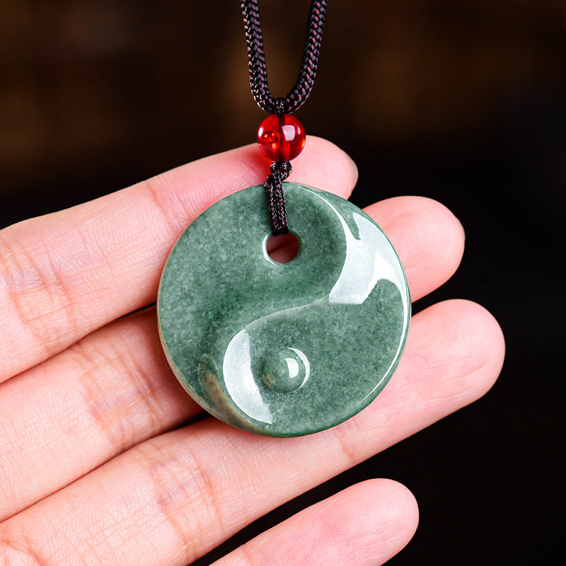 The Flow of Harmony: Jadeite Tai Chi Safe Knot Pendant