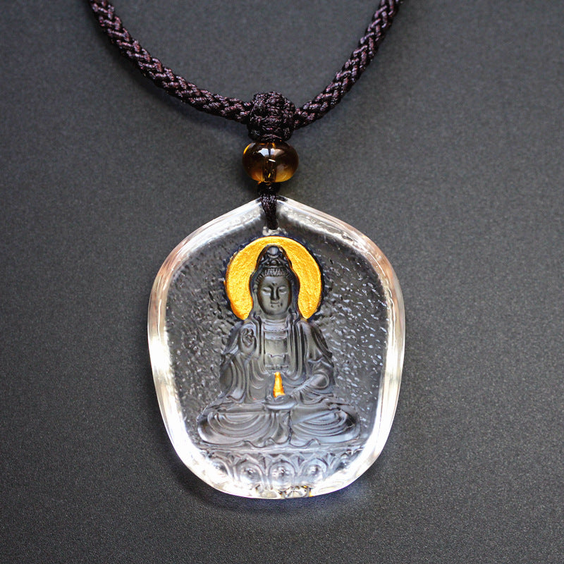 Pure Water Guanyin Bodhisattva Liuli Pendant (Aura Halo Edition)
