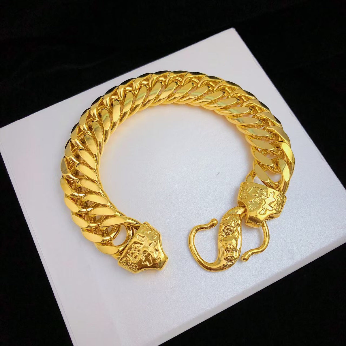 18K Golden Double Pixiu Fu Bracelet-Protection&Luck