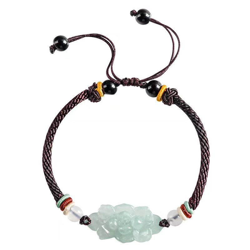 Lotus White Jade String Bracelet-Purity and Perfection