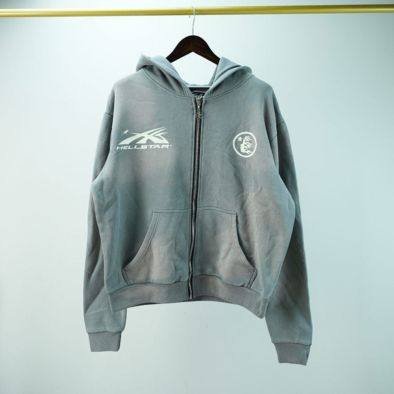 Hellstar Studios Zip Hoodie Gray