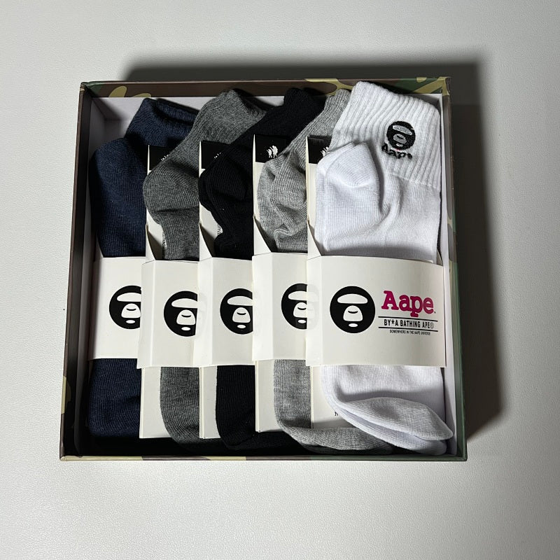 AAPE Sock Multi-Packs - Navy/Gray/Black/White