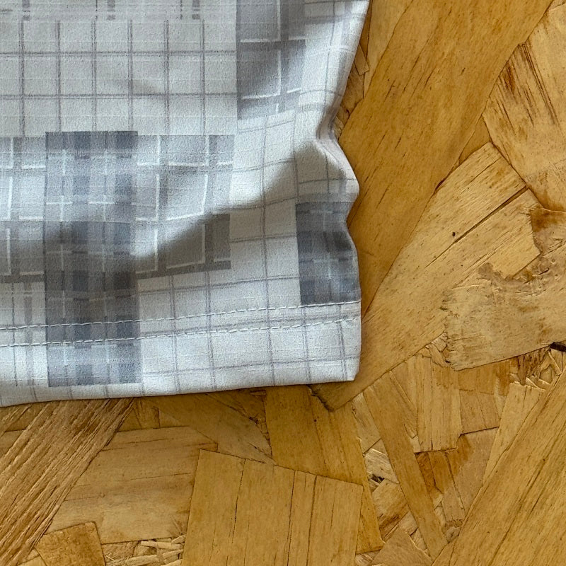 Mertra Patchwork Plaid Short - Grey Camo