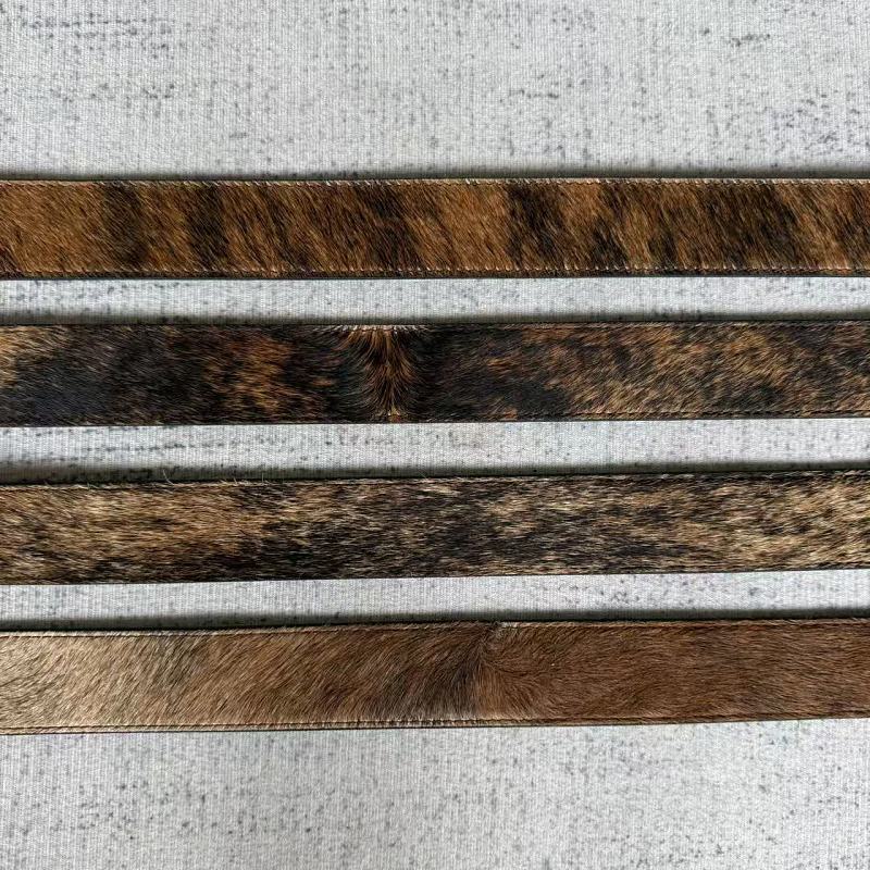 Cowhide Hair-On Belt - Tan/Brown