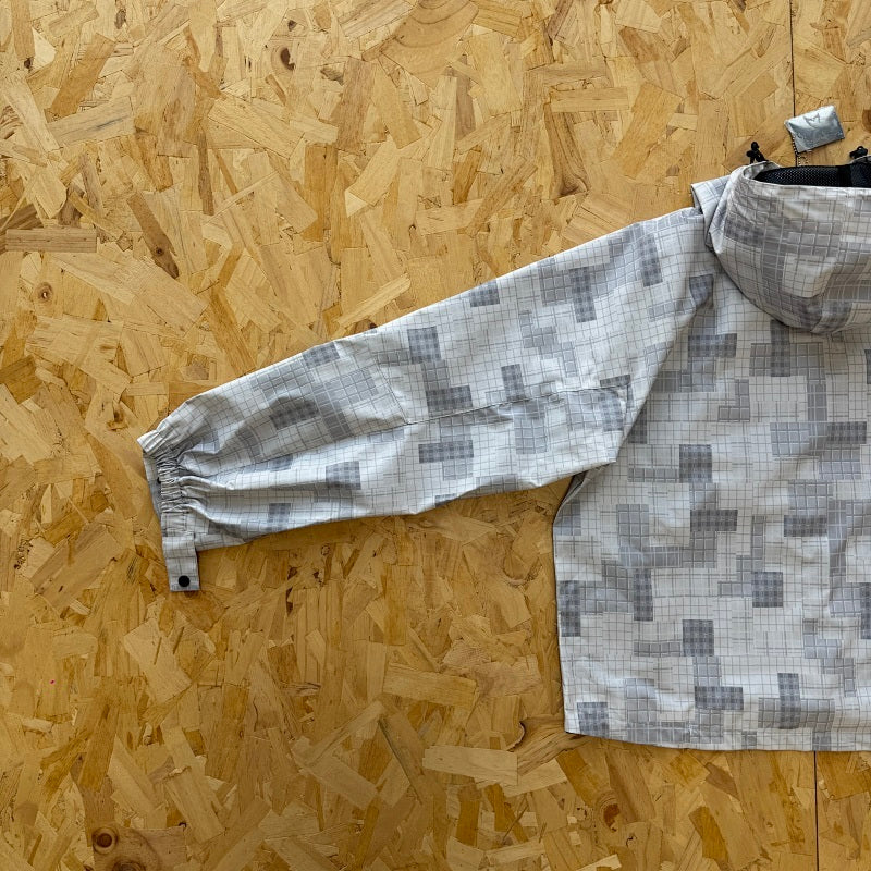 Mertra Patchwork Plaid Jacket - Grey Camo