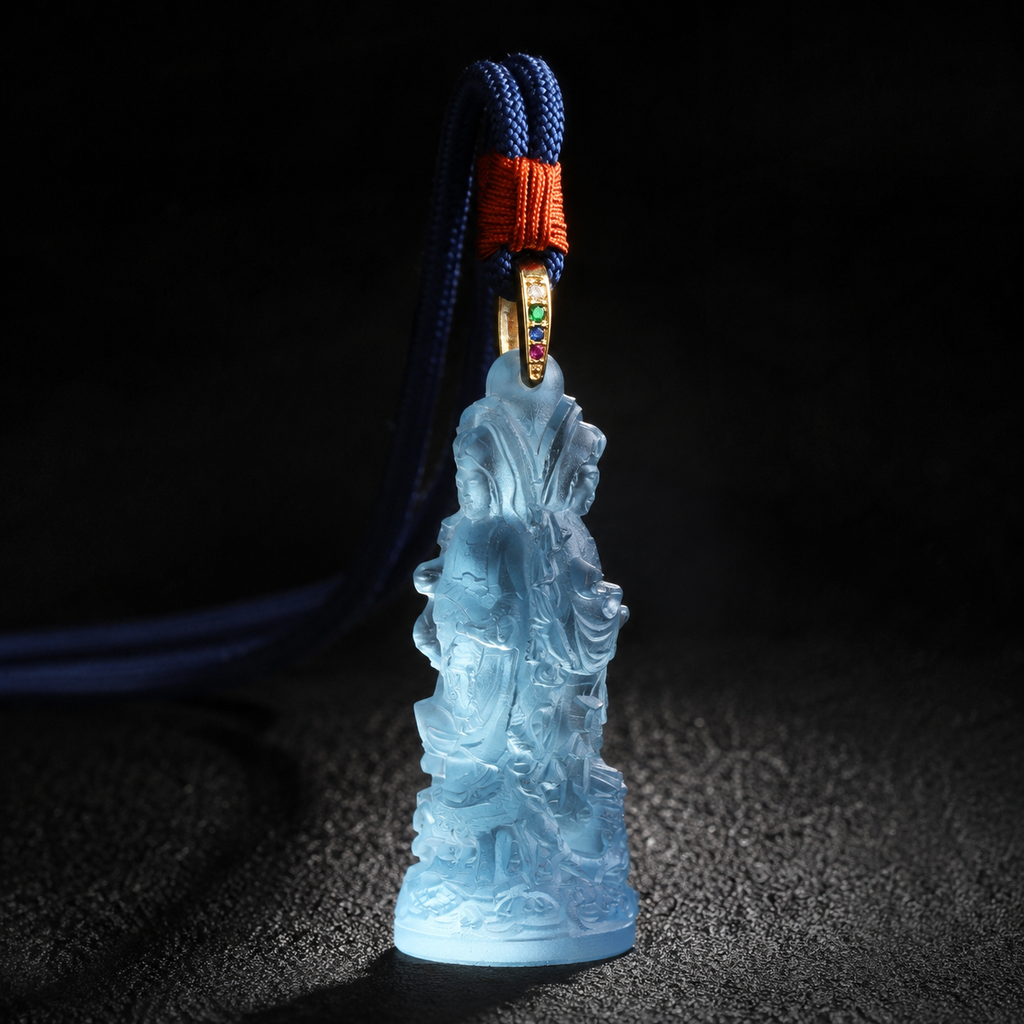 Three-Faced Guanyin Liuli Pendant-Comprehensive Protection