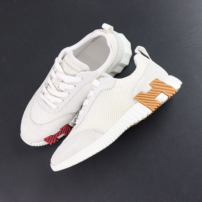 Hermes Bouncing Sneaker - White/Tan/Red
