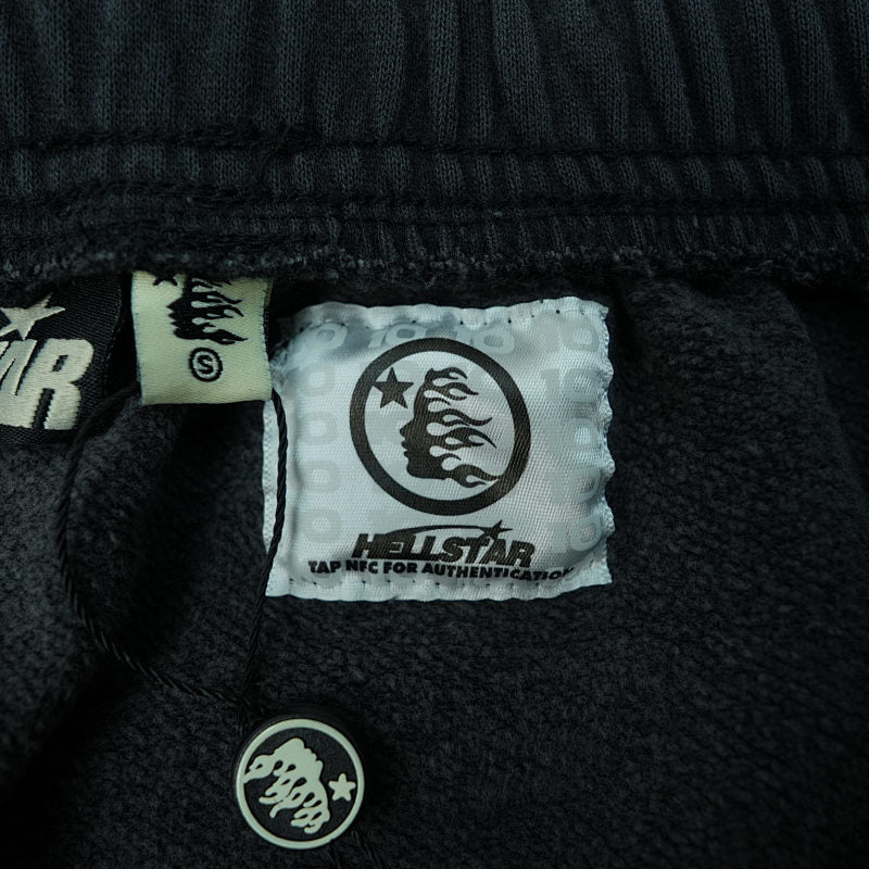 Hellstar No Guts No Glory Closed Elastic Bottom Sweatpants Midnight Dye Black