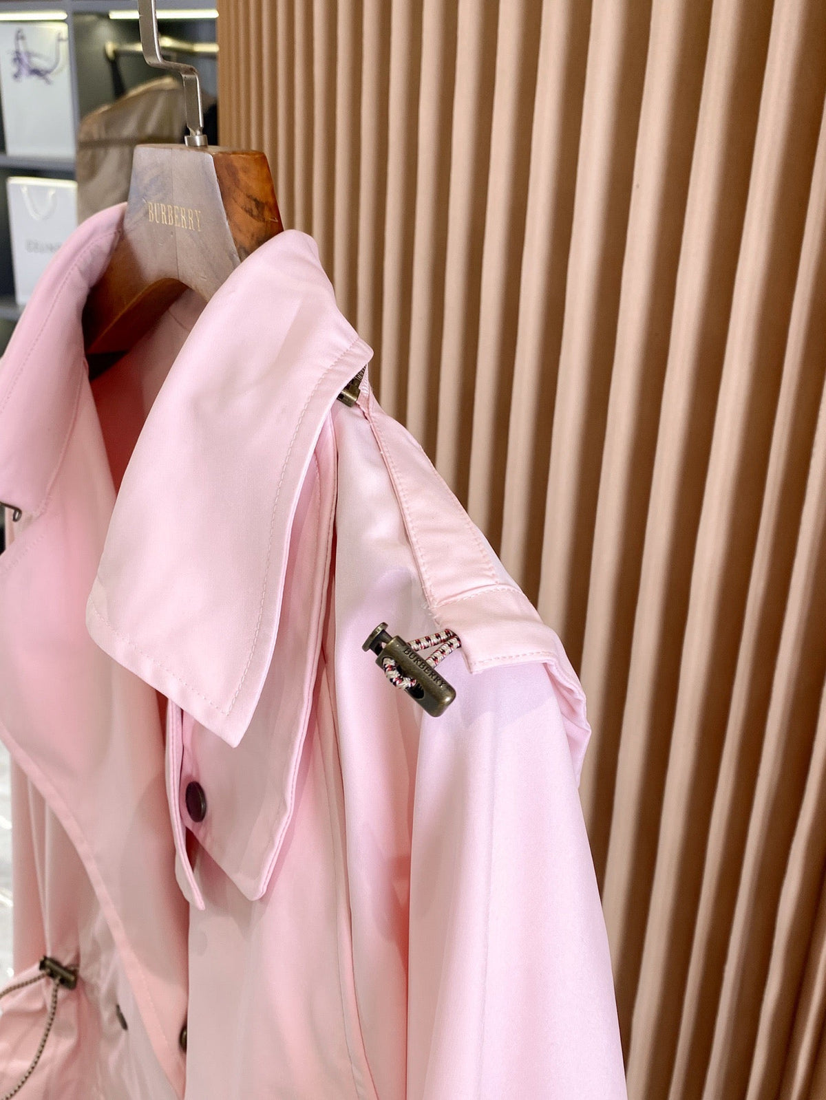 Drawstring Cropped Trench Jacket