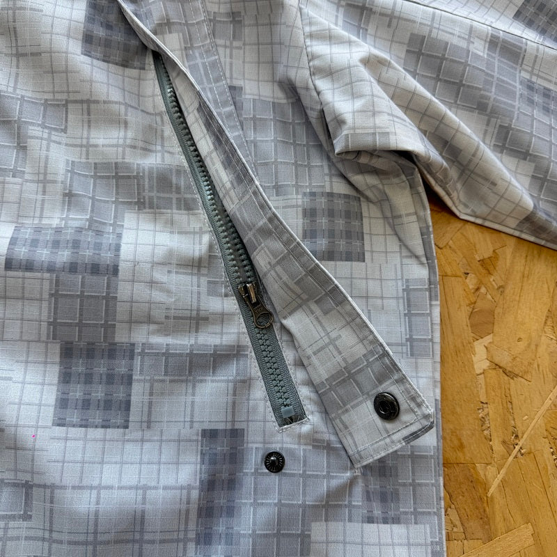 Mertra Patchwork Plaid Jacket - Grey Camo