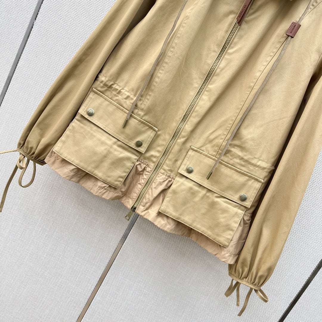 Gabardine Hooded Adenium Jacket