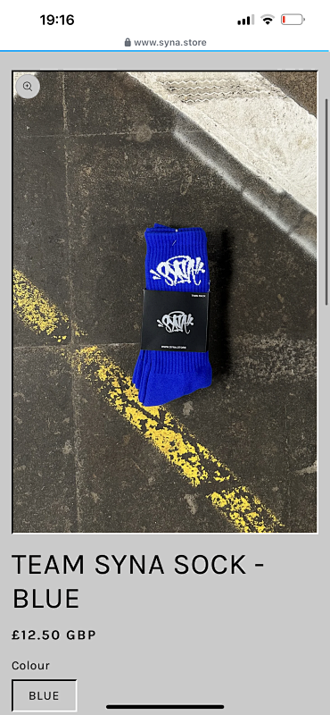 Blue Crew Socks with Graffiti Logo Twin Pack