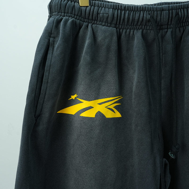 Hellstar No Guts No Glory Closed Elastic Bottom Sweatpants Midnight Dye Black