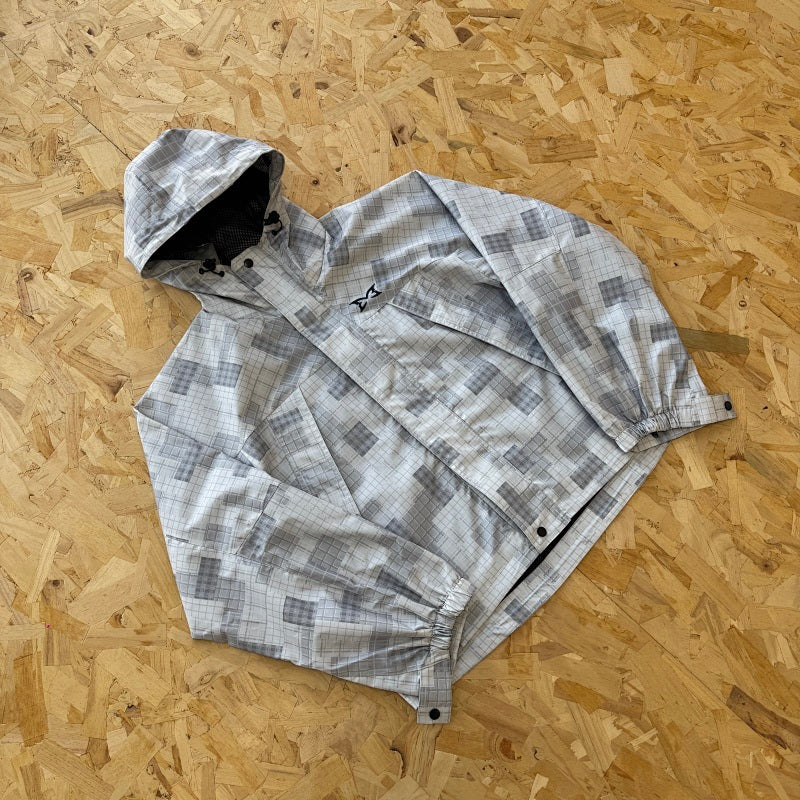 Mertra Patchwork Plaid Jacket - Grey Camo