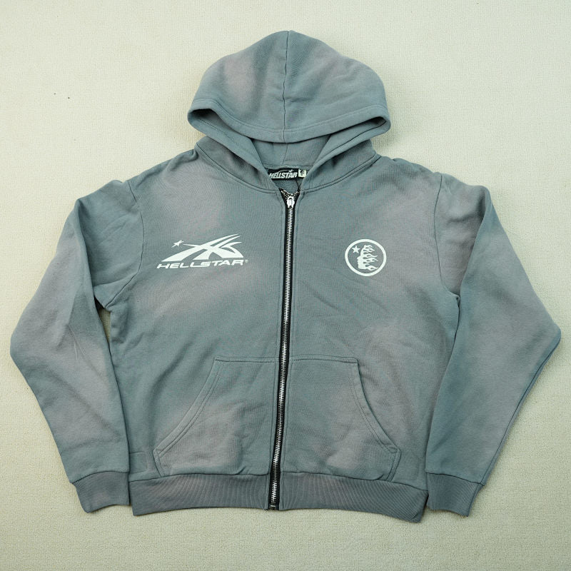 Hellstar Studios Zip Hoodie Gray