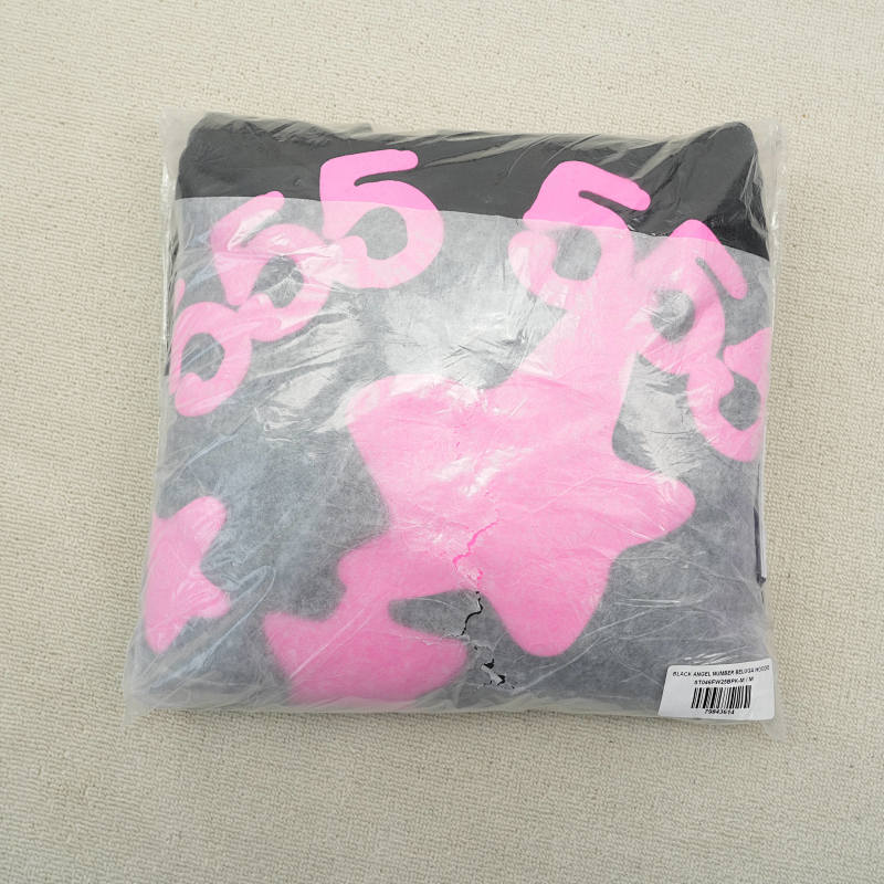 Sp5Der Beluga Angel Number Hoodie Black