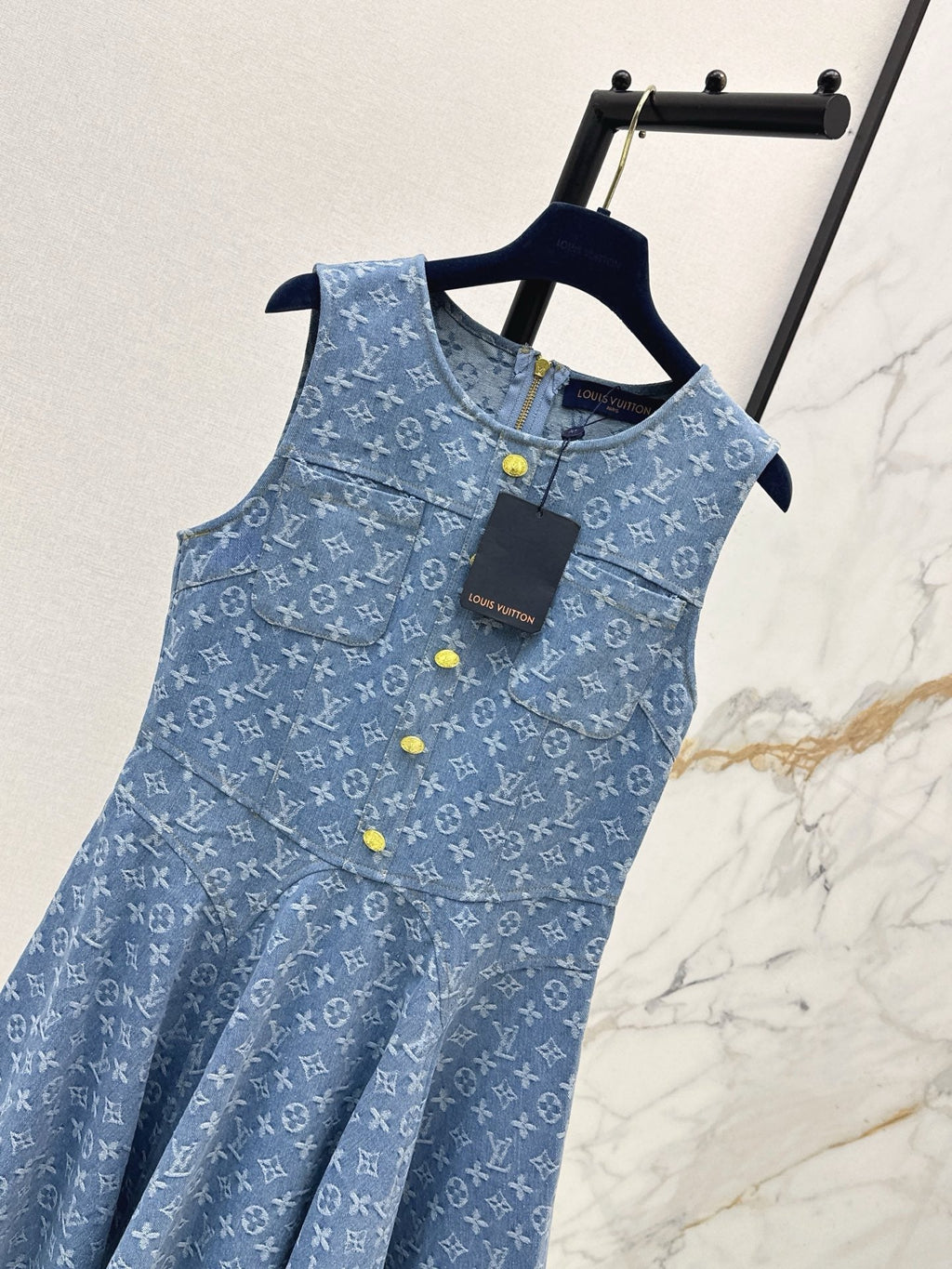 Monogram Jacquard Denim Dress