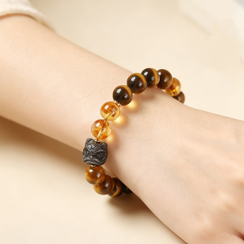 Guardian Lion Citrine Bracelet-Courage. Focus & Steady Confidence