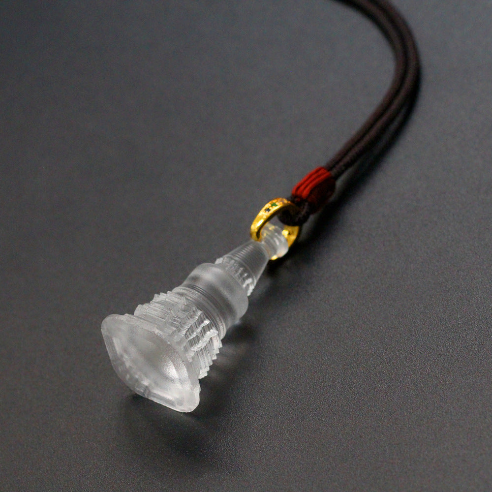 Tibetan Stupa Liuli Pendant-Wisdom Merit & Spiritual Aspiration