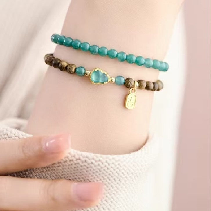 Calabash Sandalwood 2 Wrap Bracelet-Wealth and Prosperity