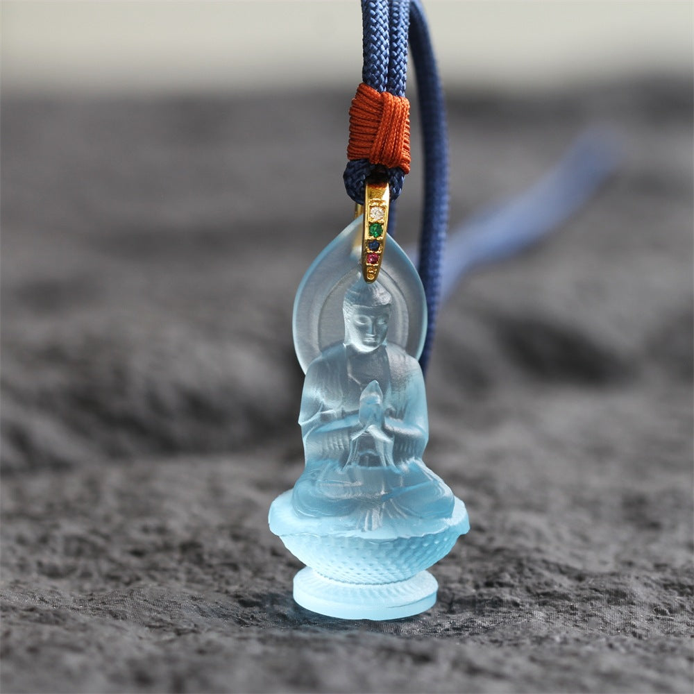 Liuli Mahavairocana Buddha Pendant ¨C Light of Wisdom & Inner Protection