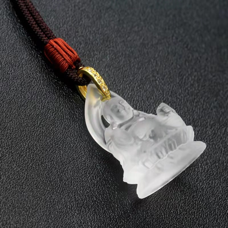 Laughing Buddha Liuli Pendant-Joy Abundance & Contentment