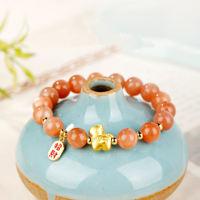 Sunstone Year of the Horse Good Fortune Bracelet ¨C 18K Gold Vermeil & Natural Vitality