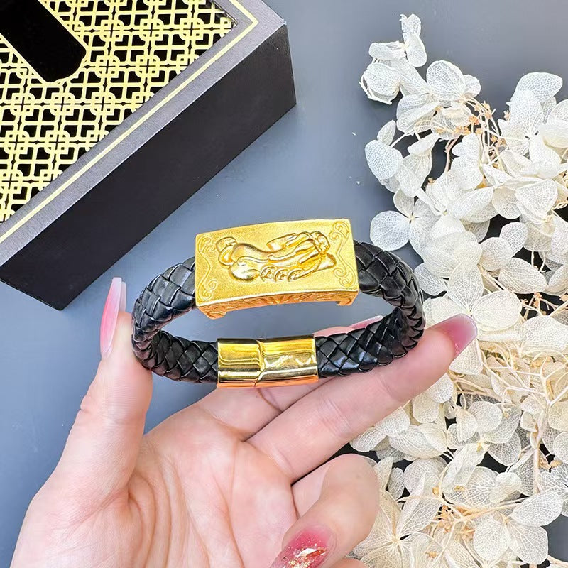 Fortune Beast Pixiu Leather Bracelet-Traditional Prosperity Symbol