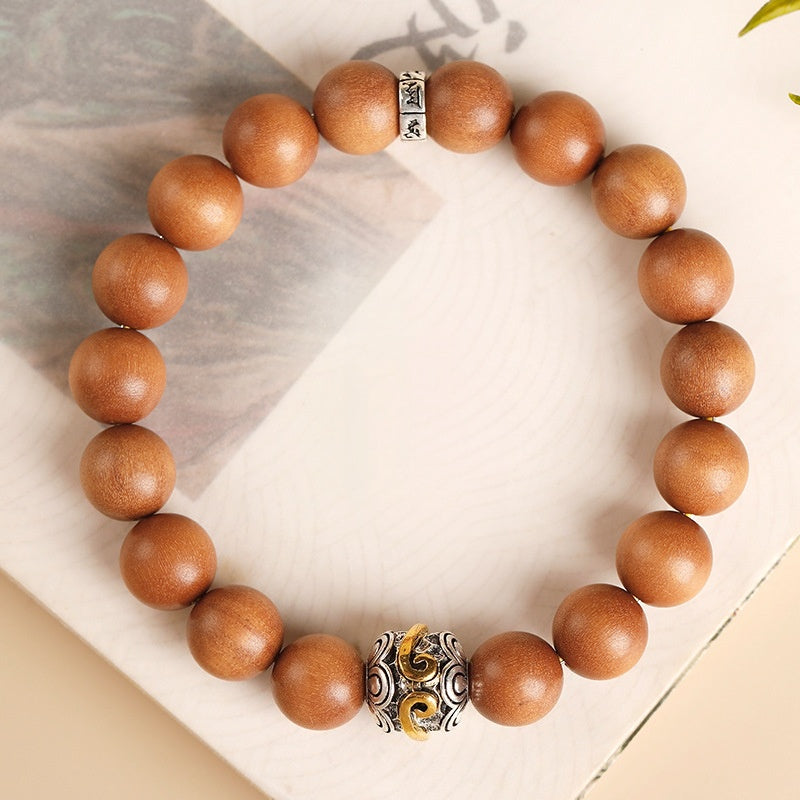 Auspicious Cloud & Six True Words Sandalwood Bracelet-Grounded Intention