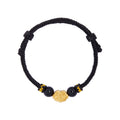 999 Sterling Silver & Obsidian Fortune Bracelet ¨C Handmade Lucky Ruyi Knot Design