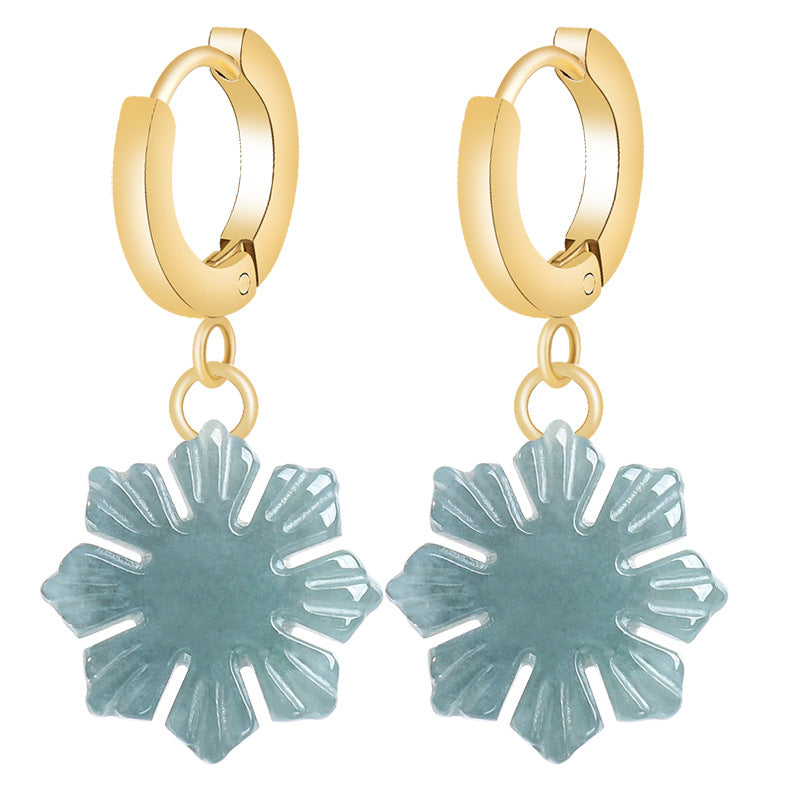 Jade Sunflower Hoop Earrings-Bloom Toward the Light