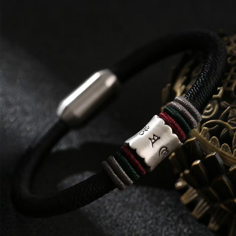 Grounding Six True Words Handmade String Bracelet-Luck and Protection