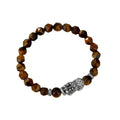 Tiger Eye Stone Silver Pixiu Bracelet-Traditional Prosperity Symbol