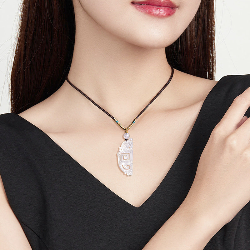 The Eternal Bond: Yin & Yang White Agate Dragon & Phoenix Pendants (Pair)