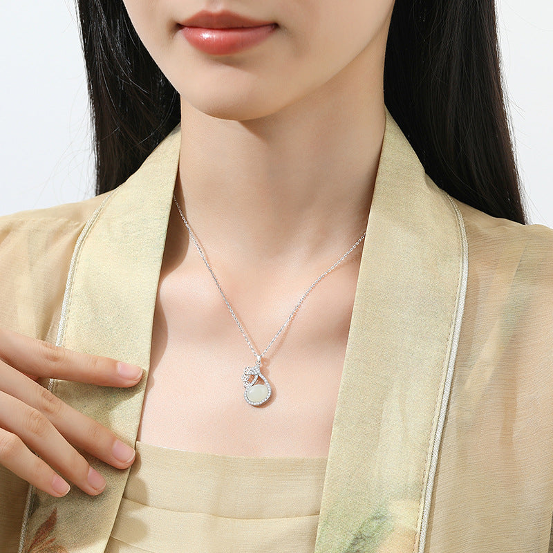 Hetian Jade Blessing Pouch Necklace ¨C Grace. Harmony & Good Energy