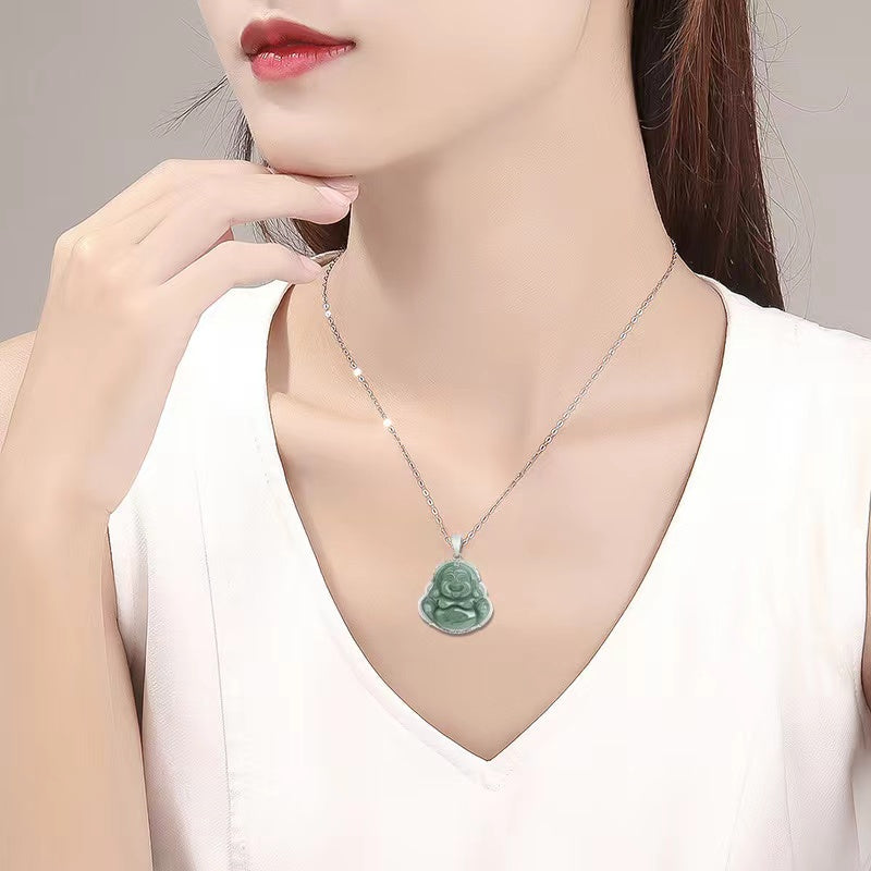 Laughing Buddha Jade Necklace-Wisdom and Enlightenment