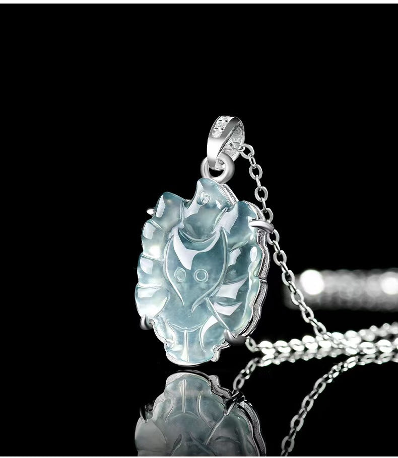 Ice Jade Nine-Tailed Fox Pendant Necklace ¨C Intuition. Attraction & Protection
