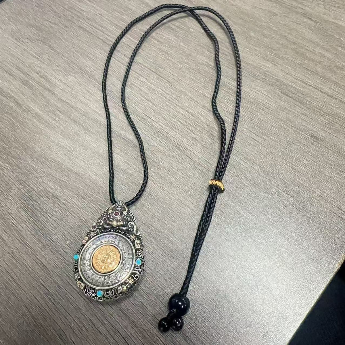 Tibetan Garuda Gau Pendant with K?itigarbha Bodhisattva