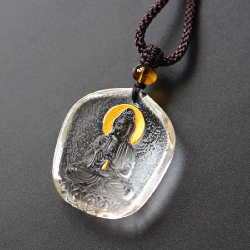 Pure Water Guanyin Bodhisattva Liuli Pendant (Aura Halo Edition)