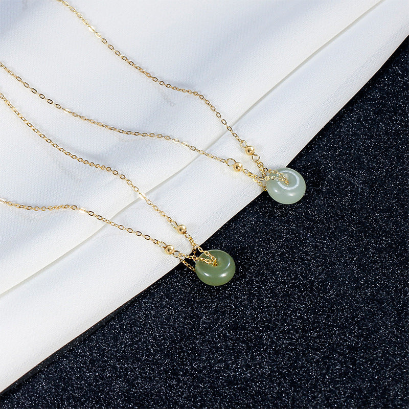 Green Jade Pingan Necklace-Protection and Safety