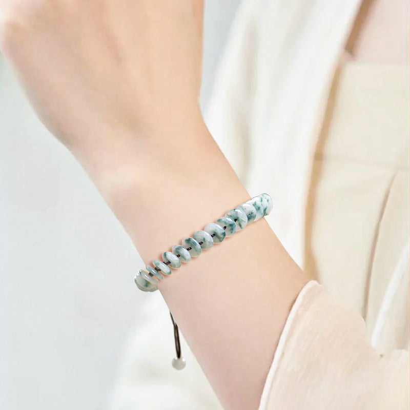 Peace in Motion-Jadeite Peace Buckle Bracelet
