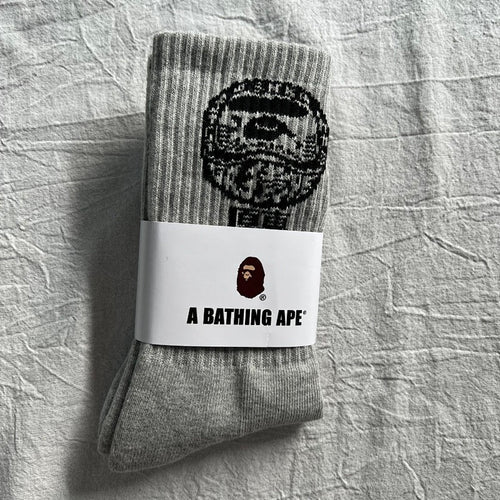 A Bathing Ape Crew Socks - Black/White/Gray/Cream