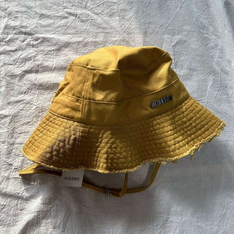 Jacquemus Bucket Hat - Mustard Yellow/Silver