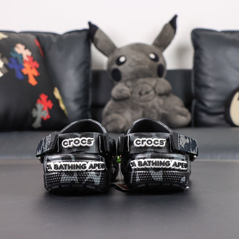 BAPE x Crocs Classic Clog - Black/Grey ABC Camo