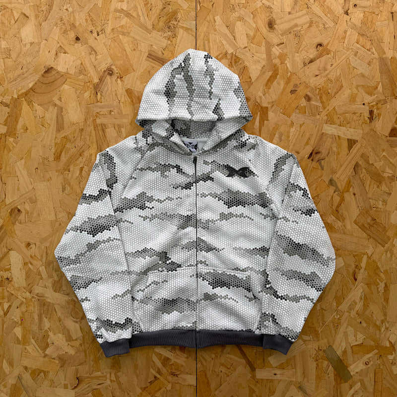 Mertra Serpentine Zip Hoodie - Light Grey