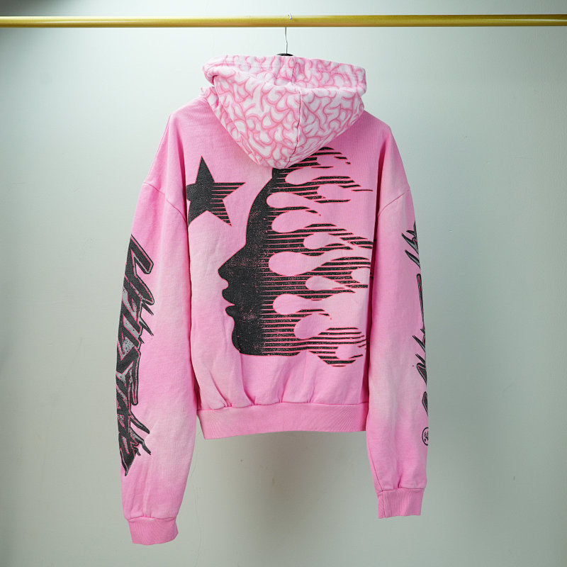 Hellstar Brainwashed With Brain Hoodie Pink