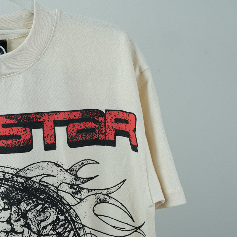 Hellstar Studios Cranium Short Sleeve Tee Shirt Cream
